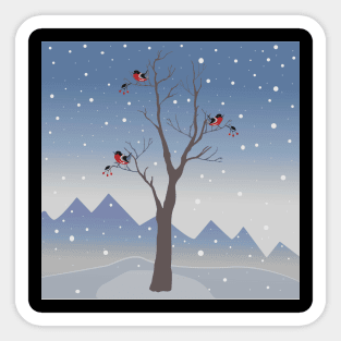 Tree with Birds Sticker